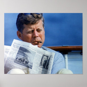 John F Kennedy Smoking Poster