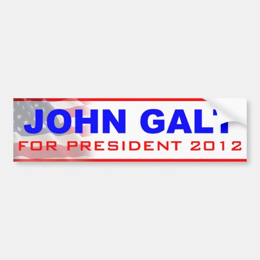 John Galt voor President 2012 Bumpersticker (Voorkant)