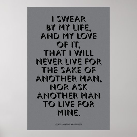 John Galt's Pledge Poster (Voorkant)