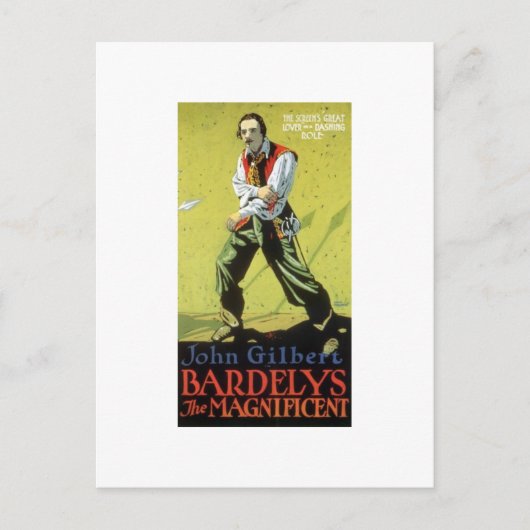 John Gilbert in Bardelys over de mok van de Magnif Briefkaart (Voorkant)