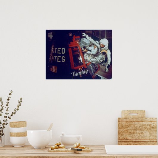 John Glenn Boards Het historische vriendschap 7 Poster (Keuken)