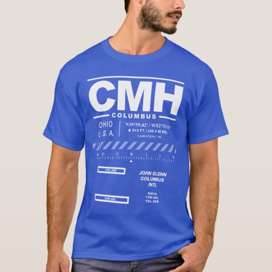 John Glenn Columbus Intl Airport CMH T-shirt (Voorkant)