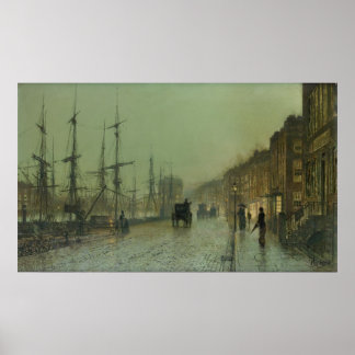 John Grimshaw - Verzending op de Clyde, 1881 Poster