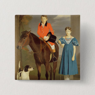 John Gubbins Newton en zijn zuster Mary, 1832-33 ( Vierkante Button 5,1 Cm