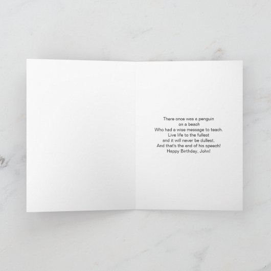 John Happy Birthday Penguins Humor Kaart (Binnen)