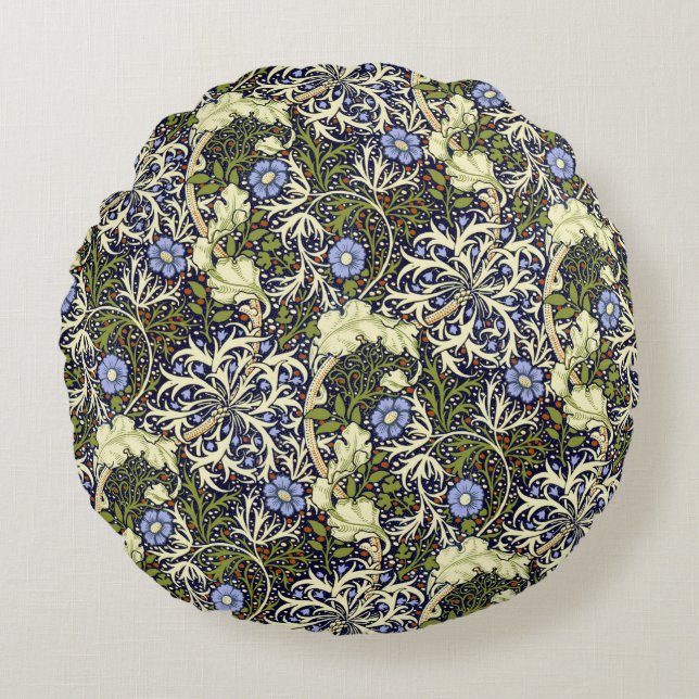 John Henry Dearle Seaweed Pattern Rond Kussen (Voorkant)