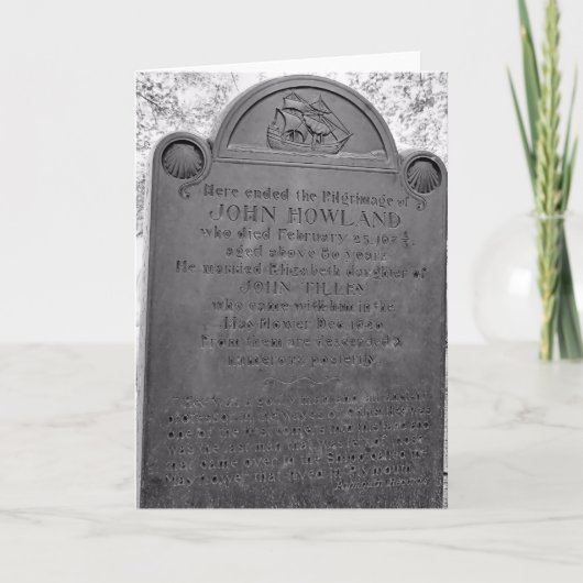 John Howland, Mayflower passagier Kaart (Voorkant)