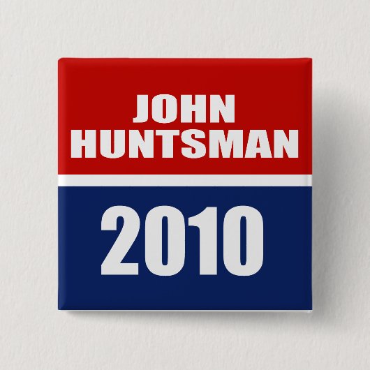 JOHN HUNTSMAN VOOR GOVERNOR VIERKANTE BUTTON 5,1 CM (Voorkant)