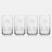 John Jack Kennedy President Witte Huis Blikvorm Glas (Achterkant)