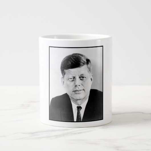 John Jack Kennedy President Witte Huis Extra Grote Beker (Voorkant)