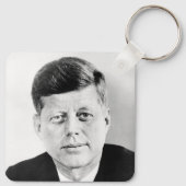 John Jack Kennedy President Witte Huis Sleutelhanger (Achterkant)