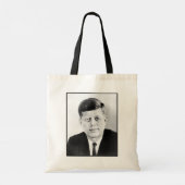 John Jack Kennedy President Witte Huis Tote Bag (Achterkant)