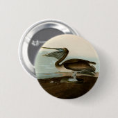 John James Audubon Brown Pelican Artwork schildere Ronde Button 5,7 Cm (Voorkant /achterkant)