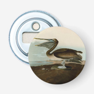 John James Audubon Brown Pelican Kunstwerk Schilde Button Flesopener