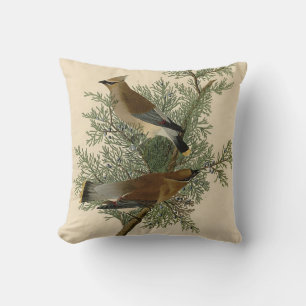 John James Audubon Cedar Waxwing Vogelprint Kussen