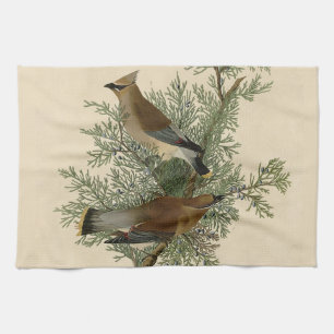 John James Audubon Cedar Waxwing Vogelprint Theedoek