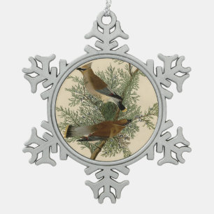 John James Audubon Cedar Waxwing Vogelprint Tin Sneeuwvlok Ornament