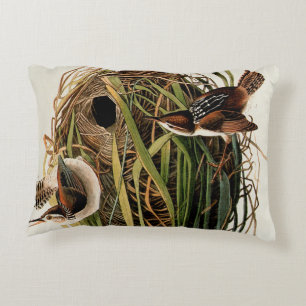 John James Audubon Marsh Wren Vogelprint Accent Kussen
