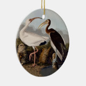 John James Audubon White Ibis Bird Print Classic Keramisch Ornament (Rechts)