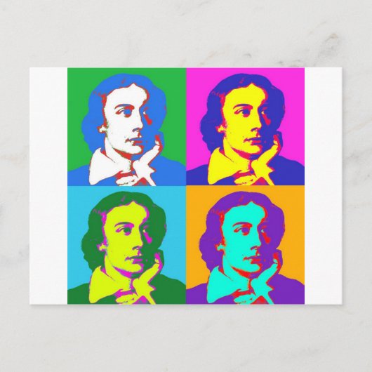 John Keats Pop Art Briefkaart (Voorkant)