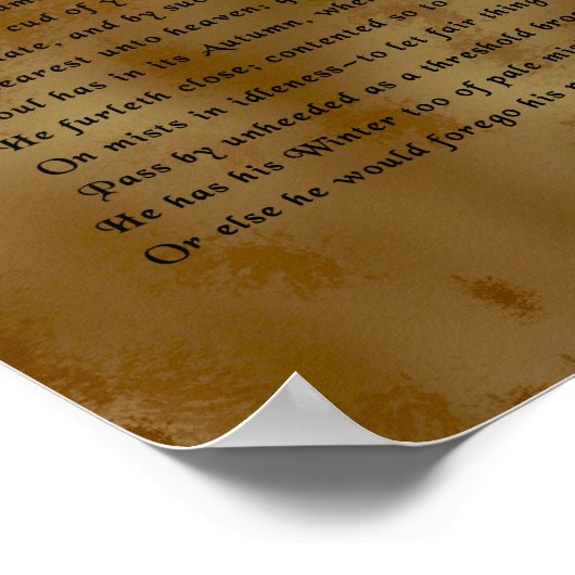 John Keats, The Human Season Poster (Hoek)