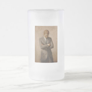 John Kennedy US Presidential White House Portret Matglas Bierpul