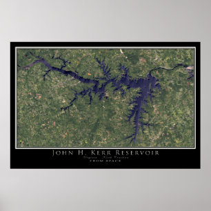 John Kerr Lake Virginia - North Carolina Satellite Poster