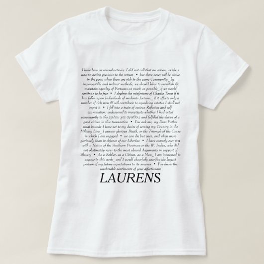 John Laurens Quotations Shirt (Design voorkant)