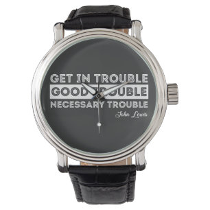 John Lewis - Good Trouble Quote Horloge