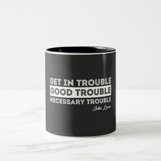 John Lewis - Good Trouble Quote Tweekleurige Koffiemok (Center)