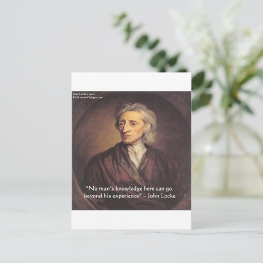 John Locke Knowledge/Experience Quote Briefkaart (Staand voorkant)