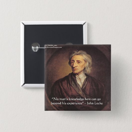 John Locke Knowledge/Experience Quote Vierkante Button 5,1 Cm (Voorkant /achterkant)