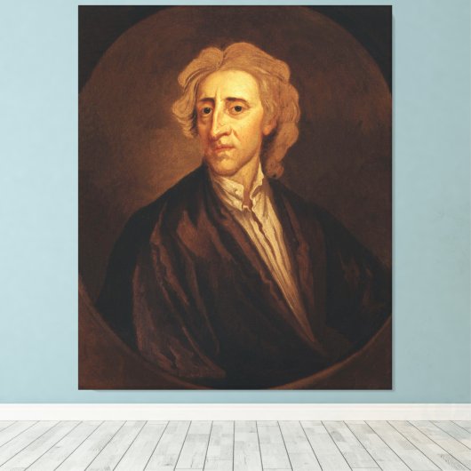 John Locke van Sir Godfrey Kneller Canvas Afdruk (Insitu (Houten vloer))