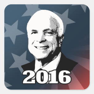 JOHN MCCAIN 2016 KANDIDAAT VIERKANTE STICKER