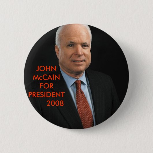 JOHN McCain Ronde Button 5,7 Cm (Voorkant)