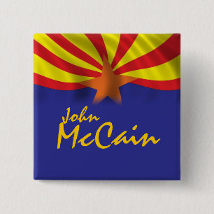 John McCain Vierkante Button 5,1 Cm