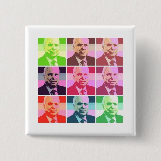 John McCain Vierkante Button 5,1 Cm (Voorkant)