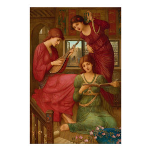 John Melhuish Strudwick Op de gouden dagen CC1056 Perfect Poster
