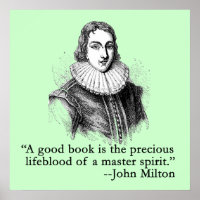 John Milton Portrait en Quote Poster