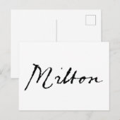 John Milton signatuur Briefkaart (Voorkant / Achterkant)