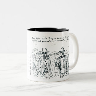 John Muir en Teddy Roosevelt Tweekleurige Koffiemok