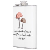 John Muir Quote Hand-Drawn Mushroom Forager Hiker Heupfles (Links)