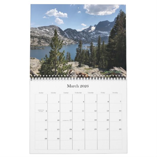 John Muir Trail 2022 Calendrier Original (Mar 2026)