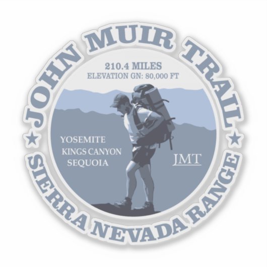 John Muir Trail (BG) Sticker (Voorkant)