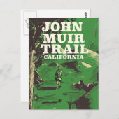 John Muir Trail California reisposter. Briefkaart (Voorkant / Achterkant)