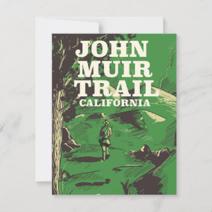 John Muir Trail California reisposter. Kaart