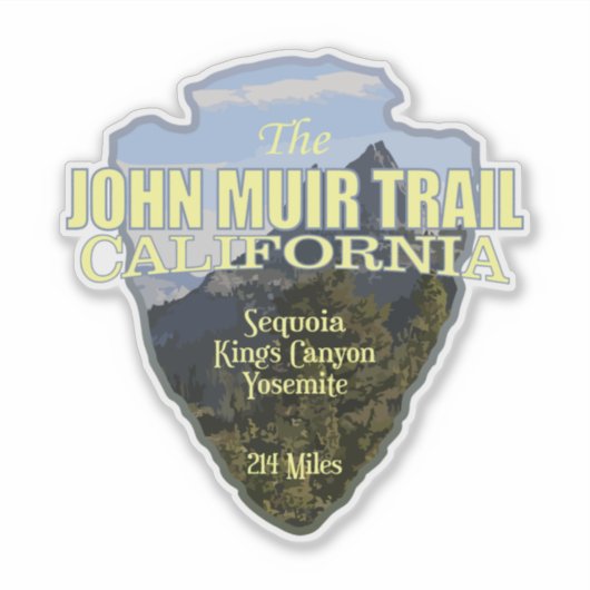 John Muir Trail (pijlpunt) Sticker (Voorkant)