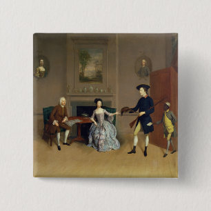 John Orde, met zijn vrouw Anne en zijn oudste zoon Vierkante Button 5,1 Cm