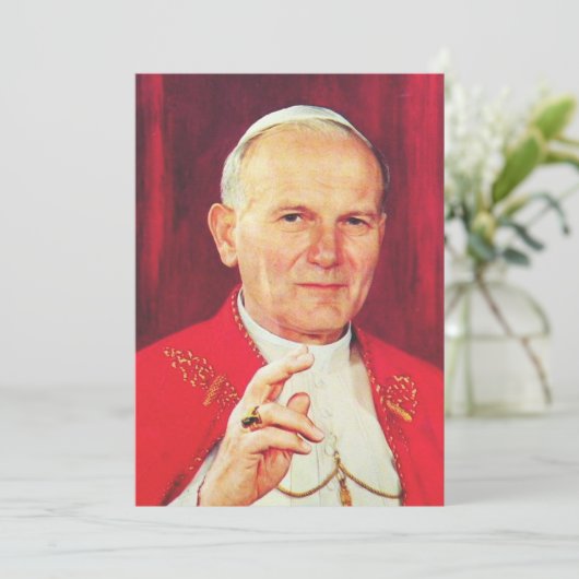 John Paul II Bishop van Rome Feestdagenkaart (Staand voorkant)