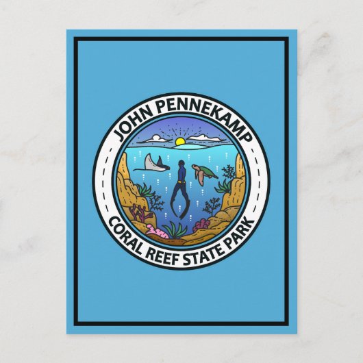 John Pennekamp Coral Reef State Park Reiskunst Briefkaart (Voorkant)